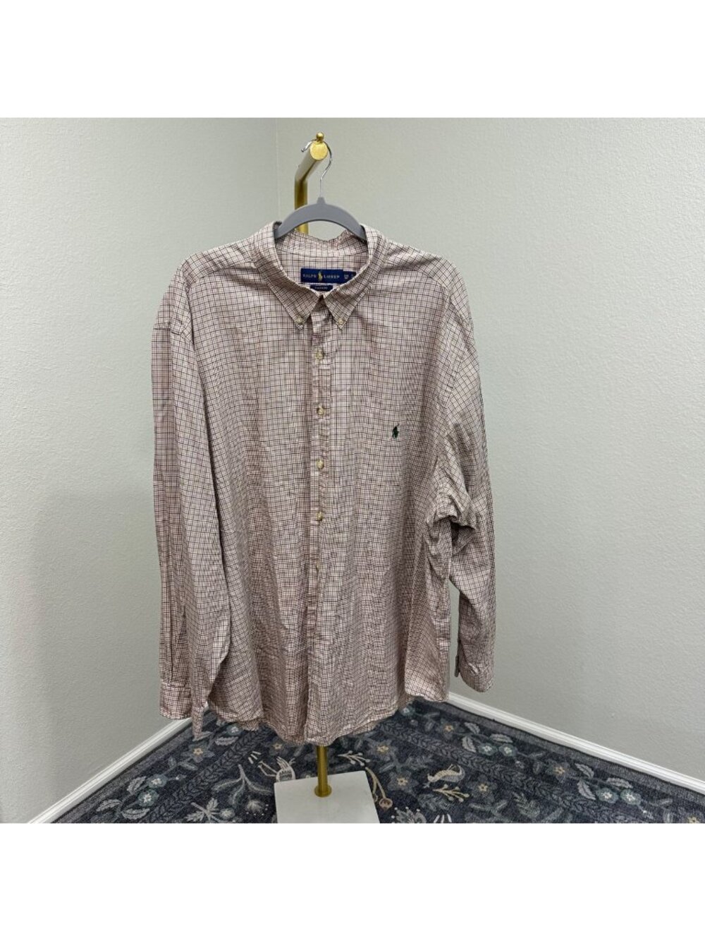 Ralph Lauren Classic Fit Plaid Long Sleeve Button Up Shirt Mens Big Plus Sz 3XB